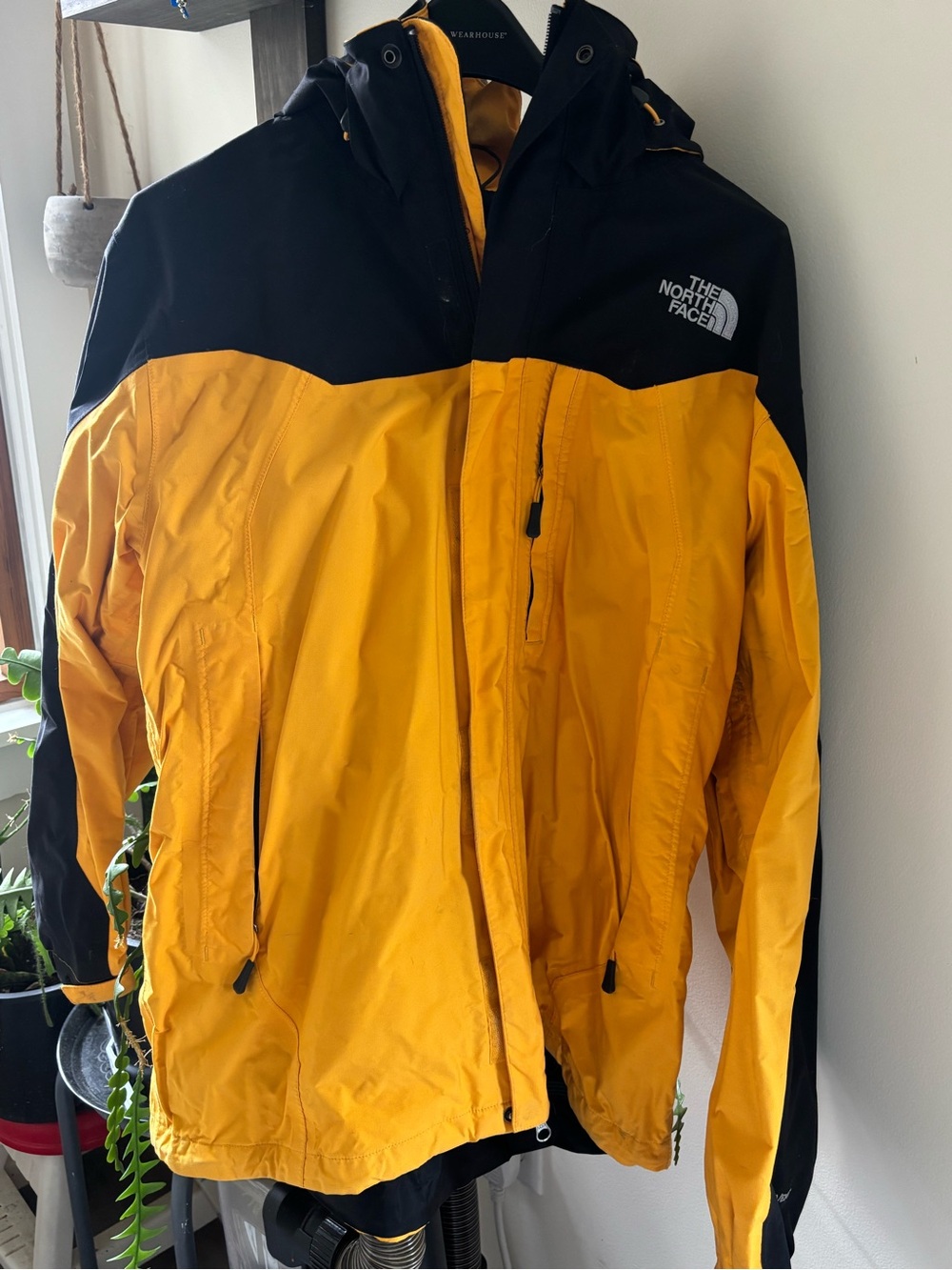 The North Face Men’s Yellow and Black Rain Jacket